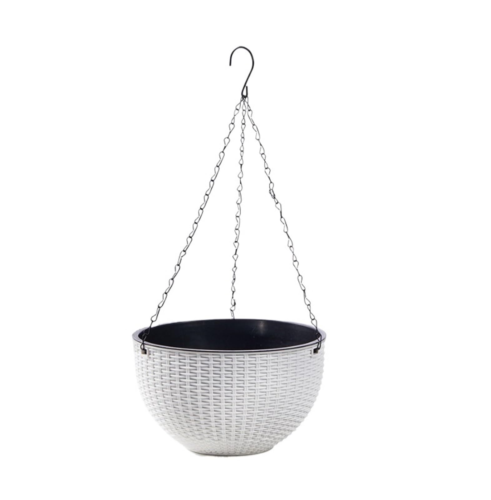 JUAKSQZYI Large Hanging Planters with Drainage and Chain Holes Hanging Basket Flower Pot for Indoor and Outdoor(White)