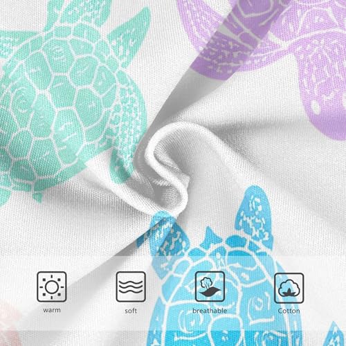 Pastel Sea Turtles White Girl Panties Cute Toddler Underwear Floral Cotton Cartoon Briefs Girls Undies 2t3