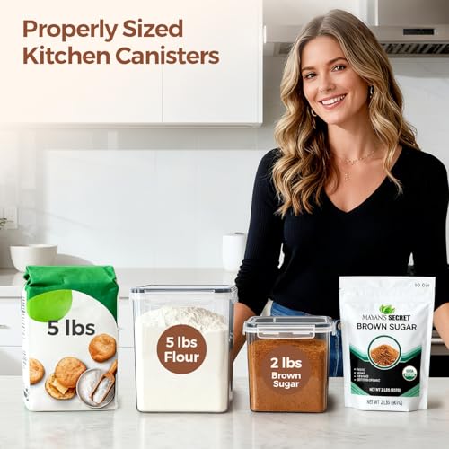 image for ComSaf Flour Sugar Storage Containers Set of 3 (5.2L/5.5Qt) (2.5L/2.6Q