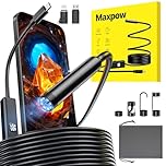 Maxpow Endoscope Inspection Camera – 1920HD IP67 Waterproof, Plug & Play for iPhone/Android (No WiFi) with Snapshot & Video, 5m Ideal for Engine and Plumbing