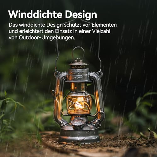 Lampe Tempête Camping suspendue et résistante au vent en laiton