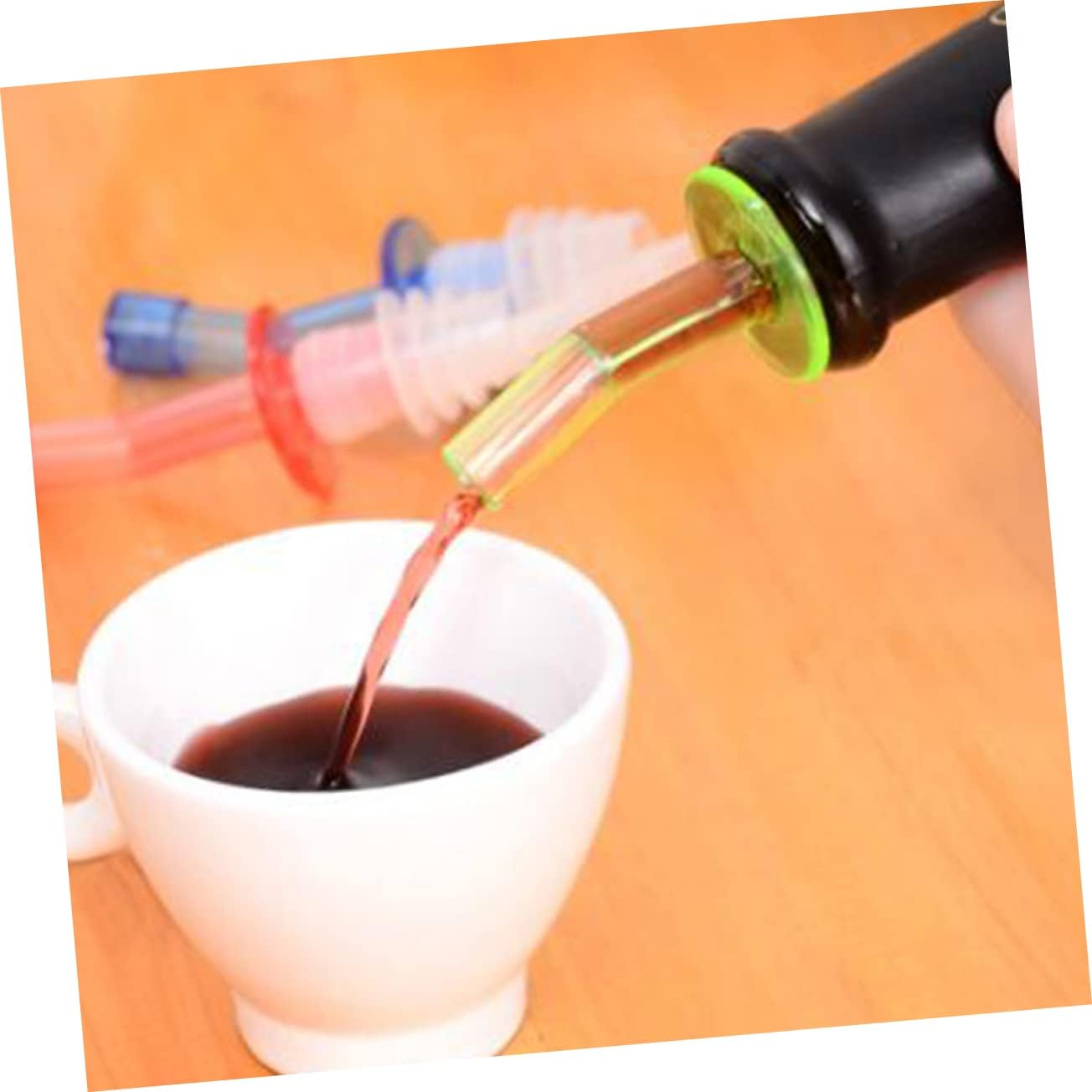 16Pcs Silicone Wine Pourers Versatile Liquor Pour Spouts Oil Stoppers with Lid for Kitchen Use Suitable for Soy Sauce Oil and Cooking Wine Random Color