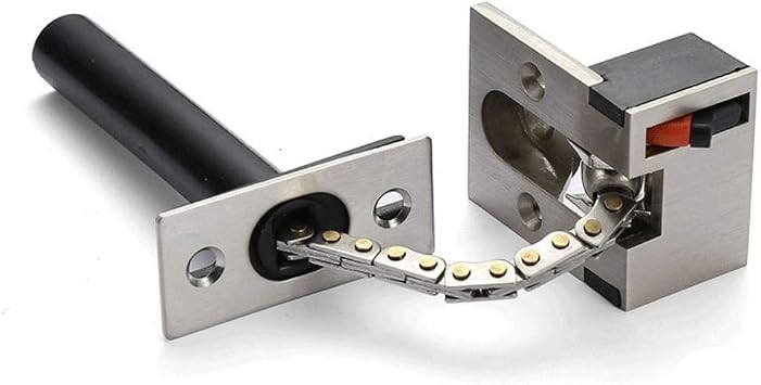 TOGU Thicken Security Concealed Door Chain Guard Heavy Duty Latch Lock for Home,Apartment,Hotel,Prevent Unauthorized Entry,Satin Nickel