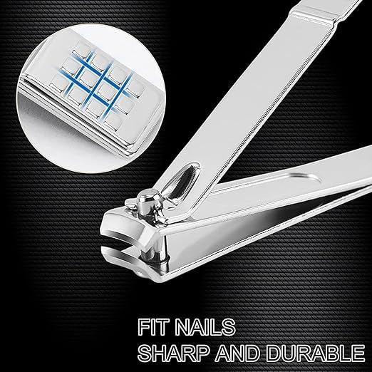 REDITEX 19 IN 1 Stainless Steel Manicure & Pedicure Kit For Men and Women includes a Nail cutter and Filer, Acne needle, With Leather Case 1