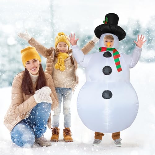 Disfraz Inflable de Muñeco de Nieve para Navidad y Fiesta miniatura 3