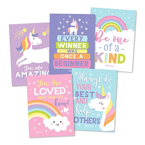 25 Unicorn School Lunch Box Notes For Kids, Inspirational Motivational Cards Boys Girls From Mom, Encouraging Student Children Teens, Thinking Of You Positive Affirmation Encouragement Lol Fun Love #TOP5