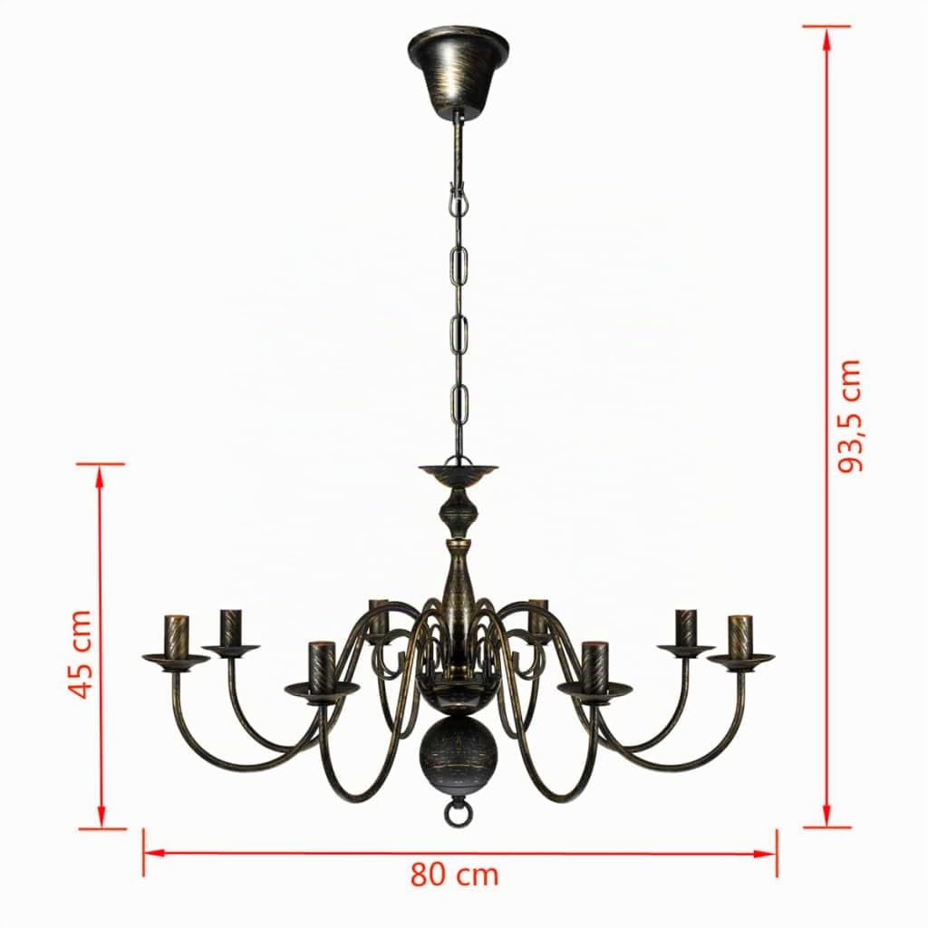 vidaXL Kronleuchter Metall Antik 8-flammig Pendelleuchte Deckenlampe Lüster