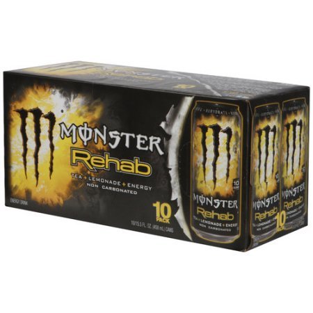 Monster Rehab Tea + Lemonade + Energy Drinks, 15.5 fl oz, 10 Count (Pack of 2)