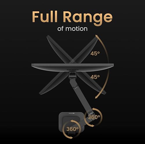 Miniatura 5 de BenQ BSH01 Ergo Monitor Arm - Soporte de monitor de resorte de gas para pantallas de hasta 45 '' y 44 libras, resistente, instalación rápida, sin