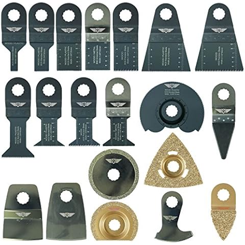 20 x TopsTools WXK20 OMT Mix Blades for Rockwell F30 F50 F80 Sonicrafter AEG Ryobi Worx Multitool Multi Tool Accessories Cover