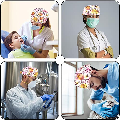 Casquettes de travail respirantes JDEZ : chapeaux bouffants motif d'amour hommes femmes - 5