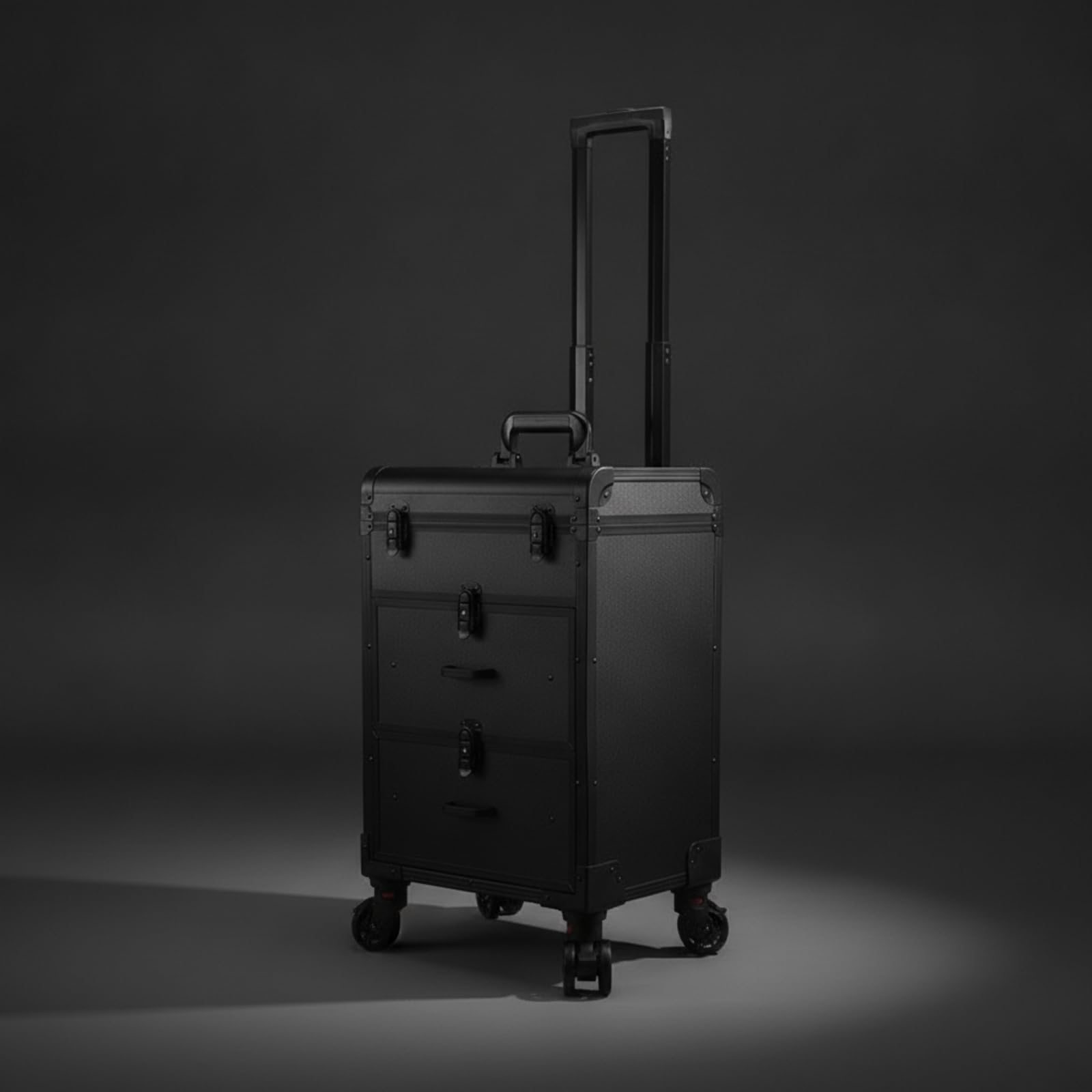 harayaa Maquilleur Étui Valise Trolley Coffret Mallette avec Coque de et Métal Poignée Télescopique et roulettes Douces Rangements Compartimentés et, Rose, Rose
