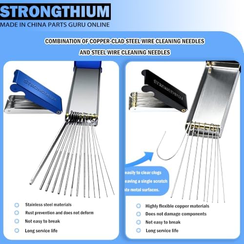 Strongthium Torch Tip Cleaner Welding Tip and Copper Carburetor Jet Cleaning Tool Kit for Cutting Torch Orifice Sprinkler Heads Shower Carb Jet Motorcycle Lawnmower — 사진 5