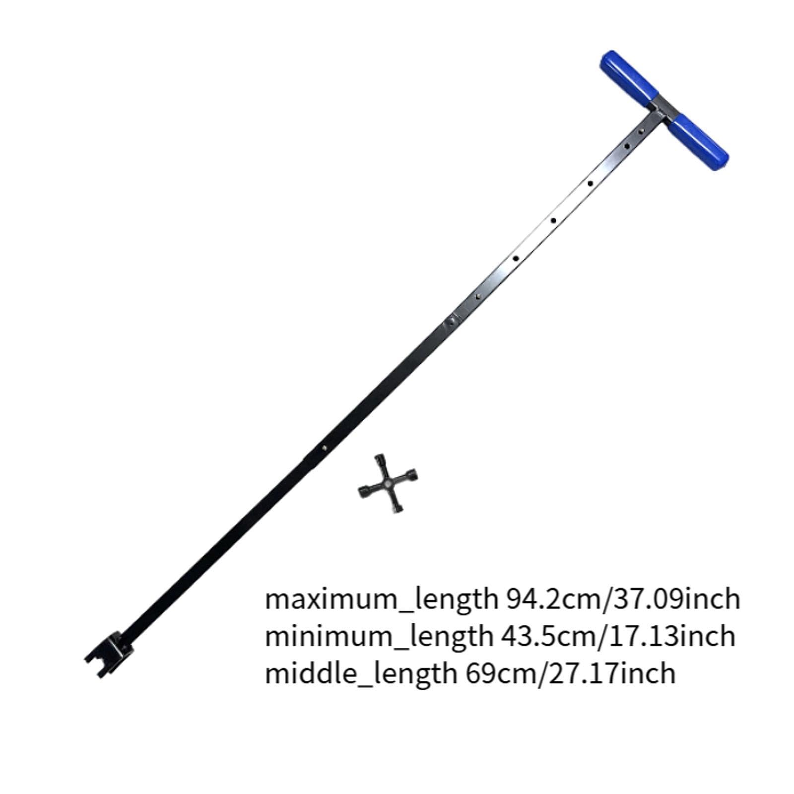 2 Piezas Llave de Medidor de Agua con Mango en T Llave Ajustable Multifuncional Herramienta para Abrir Y Cerrar Válvulas Fabricada en Acero Resistente, Azul Telescópico