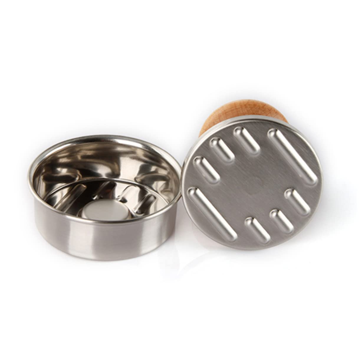 BESPORTBLE 1Pc Stainless Steel Meat Press Tool Non Stick Hamburger Maker for Durable Kitchen Gadget for Meat Rice Cake for DIY Food Lovers Silver Khaki