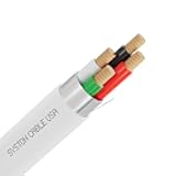 SYSTON 16/4 Fire Security Control Alarm Cable Wire, 16 AWG 4 Conductors 100% Stranded Copper, Plenum-Rated CMP/CL3P Shielded, UL/ETL Listed, for Indoor/Outdoor Low Voltage Application Use - 50 FT