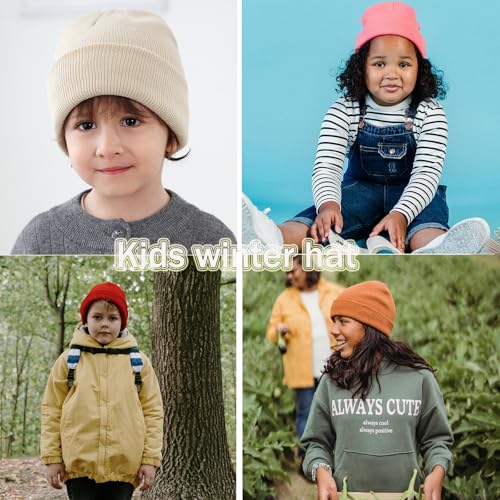 Image of ZOORON Kids Beanie Boys Girls Beanies Children Winter Hats Children Knit Warm Caps Kids Soft Beanie Cap