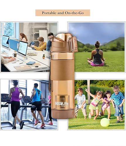 Image of ALKALINE Water Bottle 650ml | Bottle | Portable Water Bottle for Home, Office & Travel (Brown)