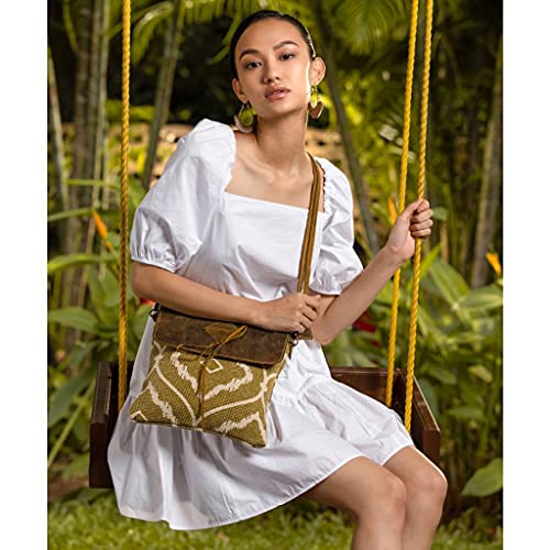 Myra Bag Feelgood Factor Small & Cross Body Bag Upcycled Canvas, Rug & Leather S-2585 5