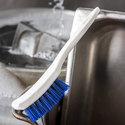 Image of SPARTA 41395EC14 Plastic Scrub Brush, Detail Brush, Kitchen Brush with Hanging Hole for Cleaning, 7 Inches, Blue (Pack of 3)
