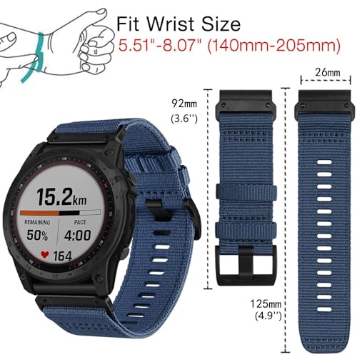 Bracelet montre nylon 26mm interchangeable compatible Tactix 7 Pro et Enduro