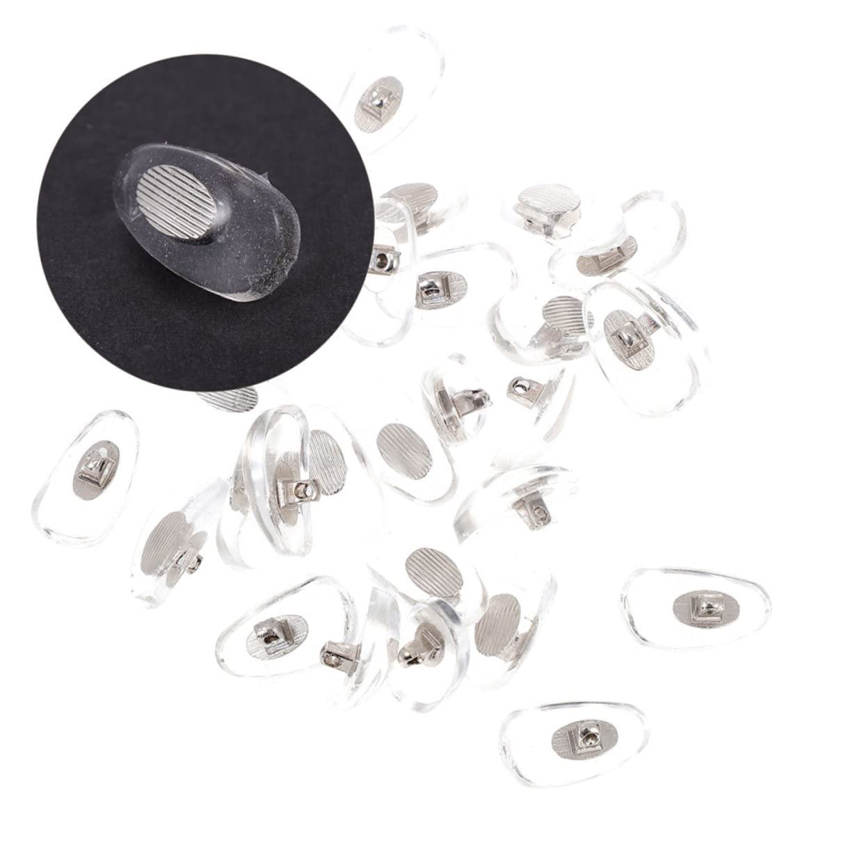 Didiseaon 60 Paires Plaquettes Nasales Protège-Nez pour Lunettes Verres Clairs Sangle De Pont De Lunettes Spectacle Coussinets De Soutien du Nez Tapis De Nez De Lunettes Gel De Silice Silver