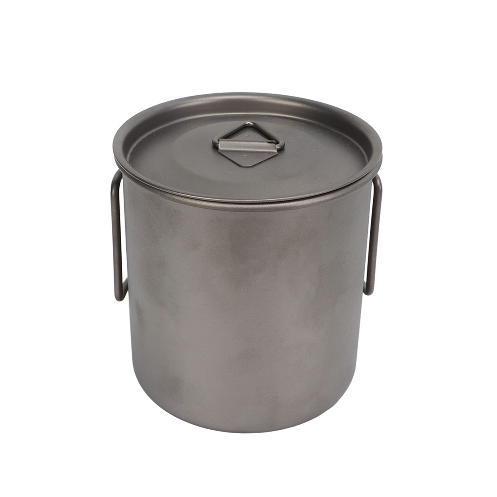 Camping Titanium Cup, 500 ml zaokrąglona krawędź Lekki przenośny kubek ze składanym uchwytem do użytku na zewnątrz