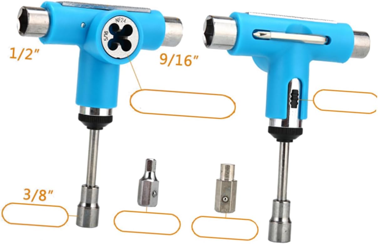 Portable Skateboard Adjusting Tool for Disassembly Assembly and Repair | Blue Plastic and Metal Build, Lightweight Design, Also Suited for Roller Skate Accessories, Compact Everyday Use