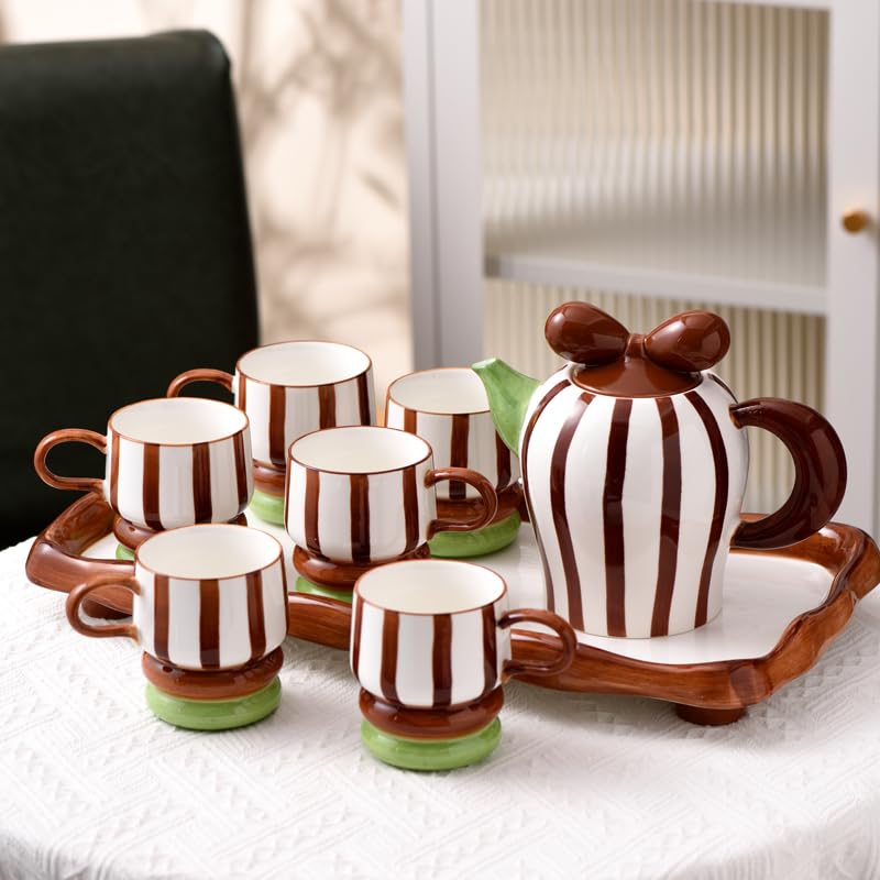 Jarra de Agua Juego de té Necesario for el hogar, Taza for, Agua for Sala Estar, hervidor frío cerámica, Juego