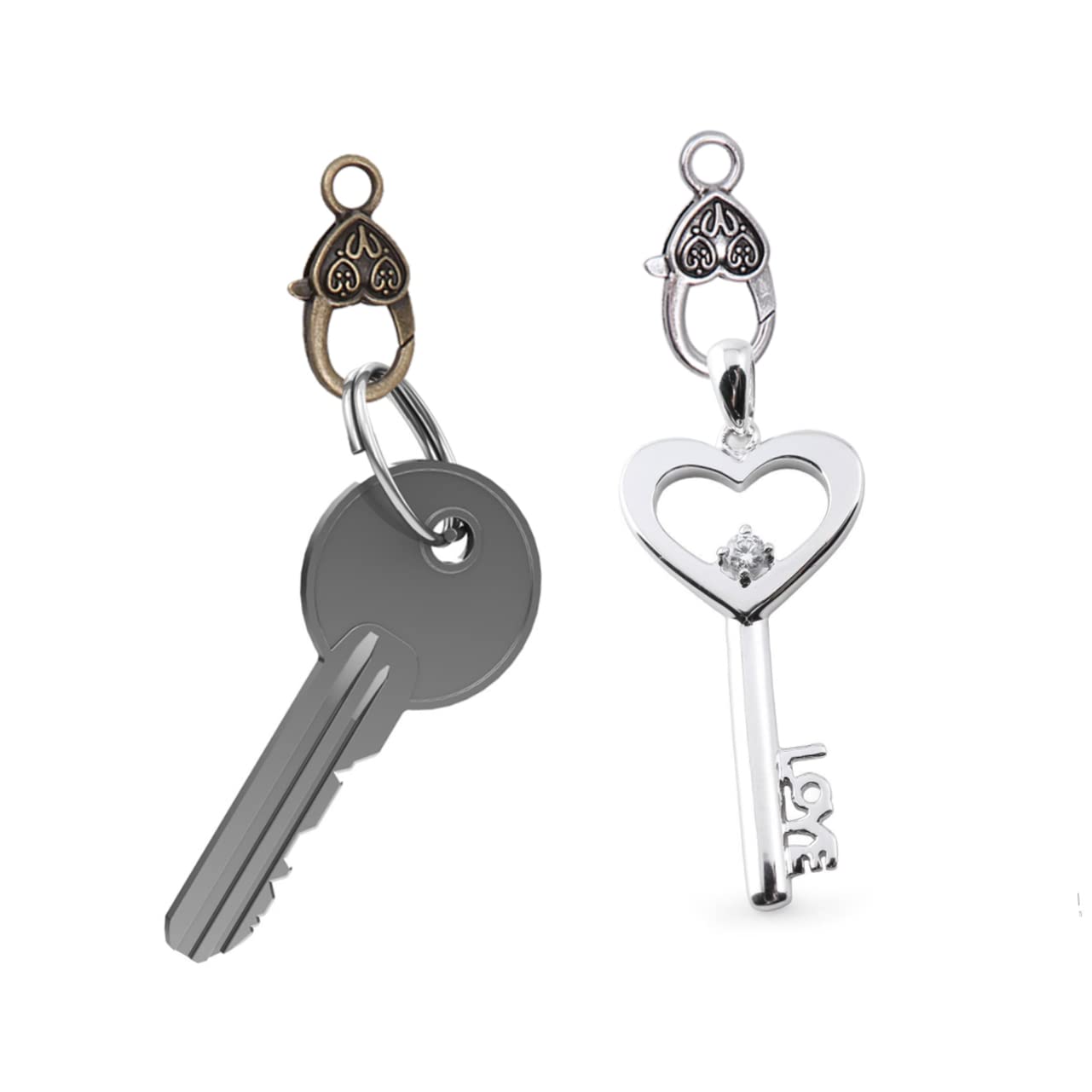 COHEALI 60pezzi Chiusura Gancio Forma Di Cuore Lega Di Zinco Per Creazioni Di Gioielli Accessori Per Fai Da Te Per Collane e Artigianato