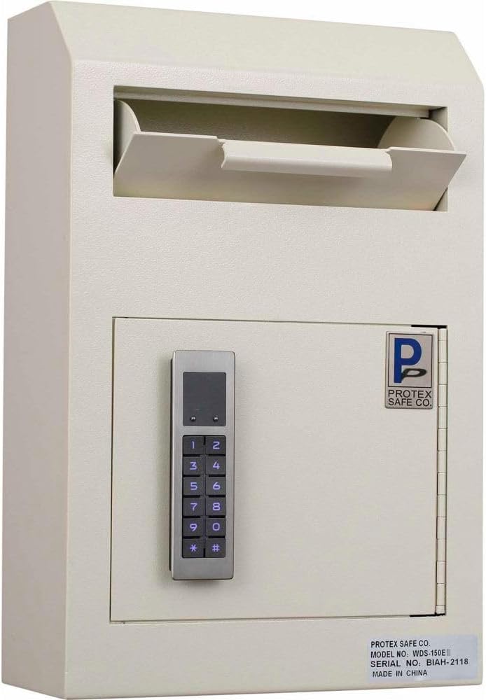 Protex Safe B2137512 10 x 4.25 x 15 in. Wall Mount Drop Box with Electronic Lock Beige