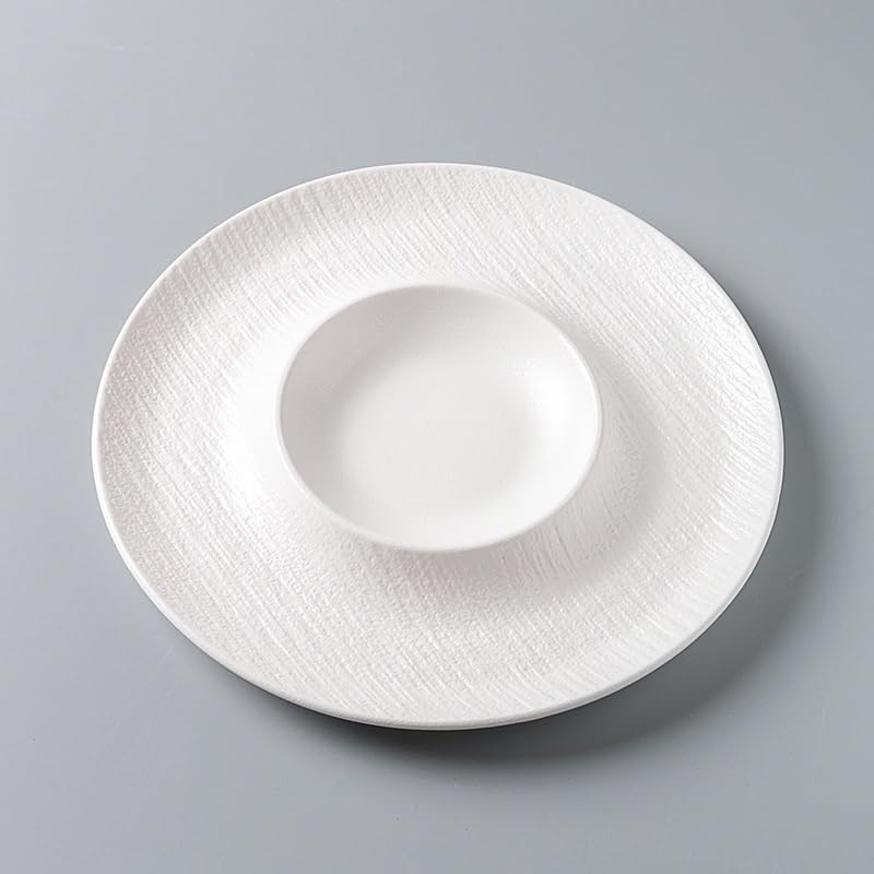 Piatto da Cena Piatti Piatto Piatto di pasta in ceramica a forma cappello paglia, piatto zuppa, salsa soia, creativo for ristorante occidentale Piatto Piatto Piatti piani Impilabili