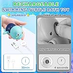 Gigilli Rechargeable Swimming Turtle Bath Toys, Baby Bath Toys for Kids Ages 1-3 2-4, Light Up Bathtub Pool Water Toys, Comes with Batteries, Toddlers Baby Easter Basket Stuffers Shower Birthday Gifts - Image 5