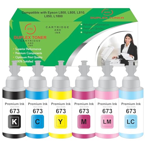 Image of Duplex DTC T673 Compatible Refill Ink for Epson L805, L800, L1800, L810, L850 Printer - Compatible Ink Bottle for Epson T673 Ink Code (T673 Magenta Ink 1 Pcs)