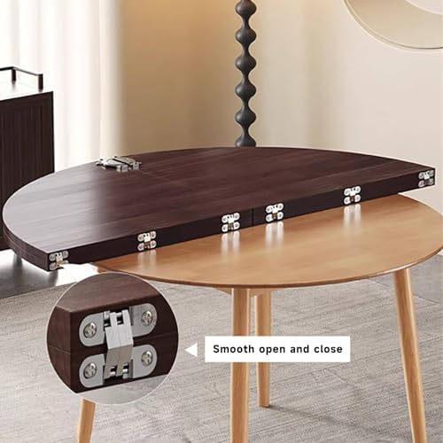 Portable 51-Inch Foldable Round Table Top, White Wooden Surface for Kitchen & Dining, Ideal Temporary Desktop Replacement, Compact & Easy to Store