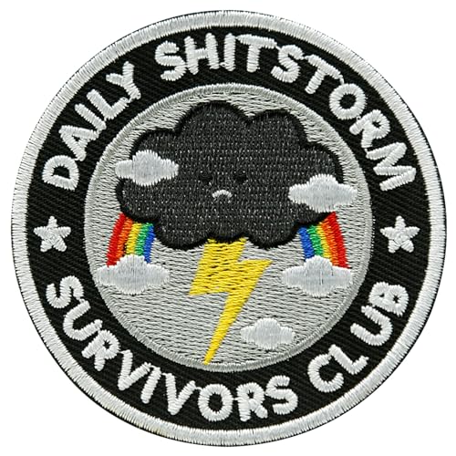 XMJY Funny Cartoon Cloud Patch, Embroidered Meme Iron on Patches,