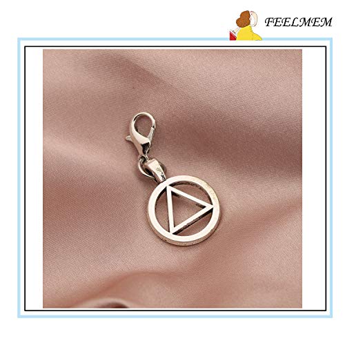 FEELMEM AA Recovery Jewelry AA Sobriety Charm Zipper Pull Alcohol Anonymities Gifts Sober Sobriety Charm Sobriety Gifts4