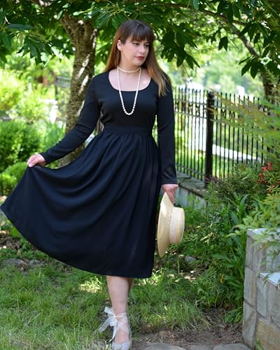 GRACE KARIN Women's Fall Long Sleeve Midi Dress 2025 Casual Square Neck Knit Belted A Line Flowy Elegant Going Out Dresses4