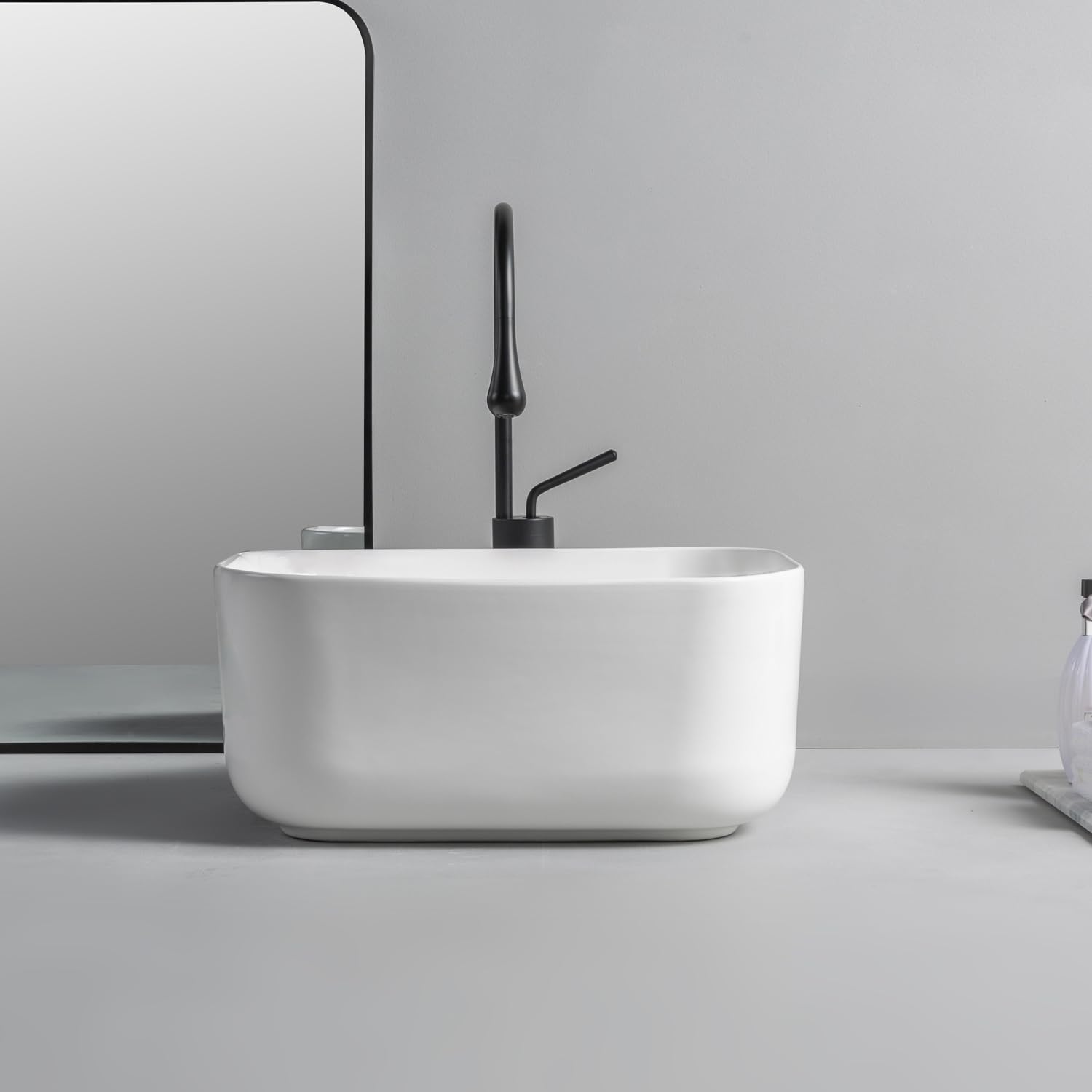 Milano White Beckett Rectangular Countertop Bathroom Basin Sink - 480Mm X 365Mm