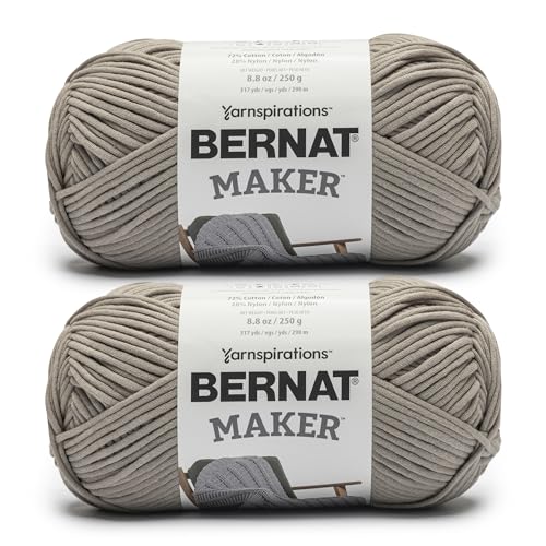 Image of Bernat Maker Clay Yarn - 2 Pack of 250g /8.8oz - 72% Cotton 28% Nylon - #5 Bulky - 290m /317Yards - for Knitting, Crochet and Amigurumi