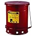 JUSTRITE 09300 Red Oily Waste Can, 10gal, Lever Lid