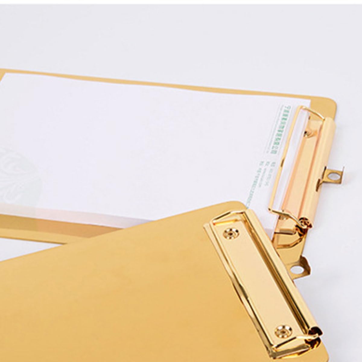 2 Stück A5 Klemmbrett aus Edelstahl in Gold mit Sicherer Papierbefestigung und Elegantem Design für Büroorganisation und Dokumentenablage