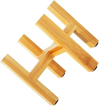 Milisten 1set Bamboo Flower Stand Holders Indoor Houseplant Tiered Rack Modern Plant Pot Holder Display Stands