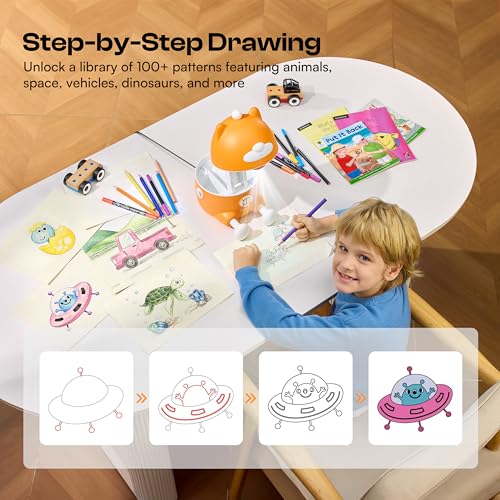 Image of Caydo T3 Smart Drawing Projector Kit, Includes 12 Colored Pencils, 36 Acrylic Paint Markers, 24 Watercolor Markers & 50 Sheet Drawing Paper, Art Craft Birthday for Kids Ages 5-12