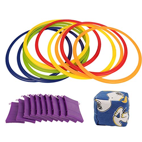 Kids Hopscotch Ring Game Hop & Count Hopscotch Rug Jumping Rings (Small)