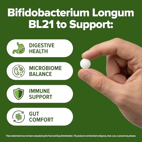 Image of Bifidobacterium Longum Probiotic 240 Tablets (4 Month Supply) - Researched Strain BL21 - 3 Billion CFU - Digestive Health & Microbiome Support - GMP Certified (240, Bifidobacterium Longum)