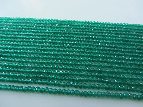 Green Onyx perles rondelles 2.25 mm fil pierre naturelle verte pour création de bijoux