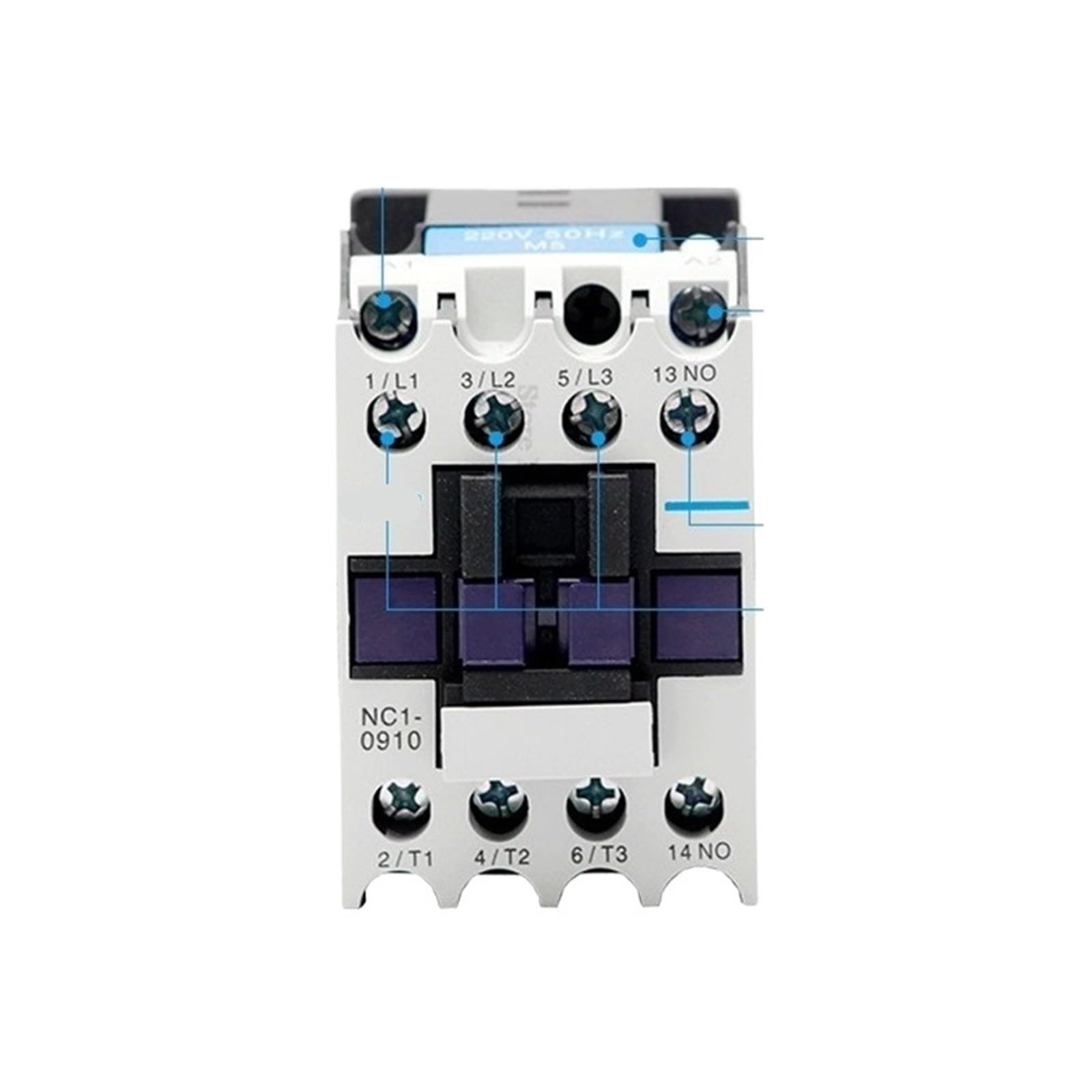 Contactor de CA 220V 9A NC1-0901 compatible con LC1 y CJX2 para riel DIN 4