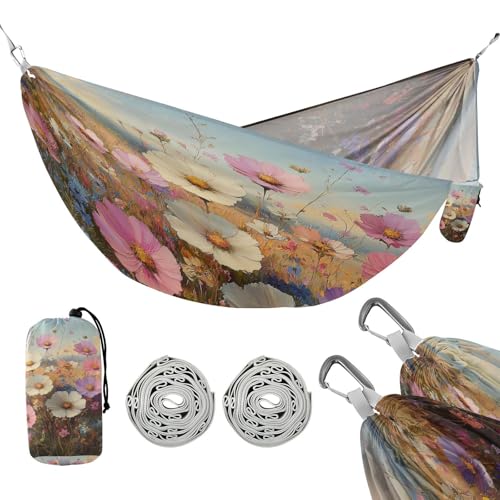 ATTX Floral Landscapes Camping Hammock - Lightweight & Portable Hammocks, Heavy Duty 330lbs Capacity for Indoor, Hiking, Backpacking, Travel, Backyard, Beach#22