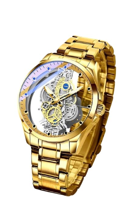 trendy styler Golden Analog Wristwatch for Men | Premium Stainless Steel Chain Strap Watch | Stylish Casual & Formal Wear Timepiece | Elegant & Durable Design-picture-42